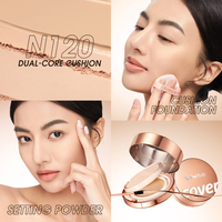 O.TWO.O Produk Terbaru Full Coverage 2-in-1 Krim Foundation & Setting Powder BB Cushion Pengontrol Minyak Concealer Bahan Mineral