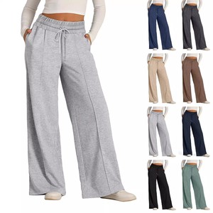 Pantalones de Chándal de Pierna Ancha de Cintura Media para Mujer, Pantalones de Yoga Casuales, Holgados, de Secado Rápido, con Cintura Elástica, de Lana para Otoño - Product Image 2
