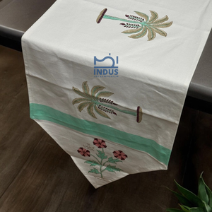 Mantel de algodón con bloque de mano de Palma para fiesta de boda camino de mesa de lona de algodón indio - Product Image 4