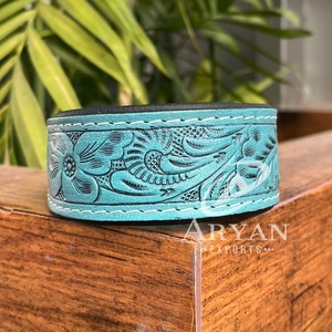 Nouveau concepteur de luxe personnalisé colliers de chien en cuir usiné à la main colliers de chien réglables en cuir véritable de haute qualité pour chiot - Product Image 1