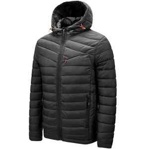 <b>Men's</b> Long Olive <b>Green</b> Hooded Puffer <b>Jacket</b> | Winter <b>Waterproof</b> Windproof Outdoor Coat with Front Logo and Zipper Pockets - Product Image 5
