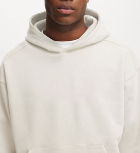 High Quality 100% Cotton Pullover 400gsm <b>Oversized</b> <b>Hoodie</b> Custom Logo Embroidered Unisex Eco-Friendly Heavyweight Sweatshirt - Product Image 5