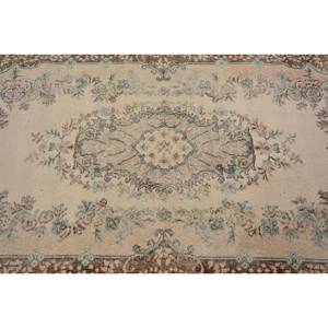 พรมตุรกีวินเทจคลาสสิกสีเบจสีน้ำตาล3.8 x 7.3ft ขนสัตว์เย็บปะติดปะต่อกันสี่เหลี่ยมผืนผ้าน้ำยางสนับสนุนกองกำมะหยี่ความสูงสำหรับห้องนั่งเล่น - Product Image 5