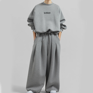 Latest Design Oversized Sweatshirt And Sweatpants Sweatsuit Joggers Set / Wholesale Rate Custom Logo Men's Cotton Tracksuit 2026 - Product Image 1