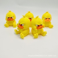 Ornements de bureau en plastique imprimés en 3D multicolores, motif petit canard jaune en colère, style dessin animé, jouets artisanaux pour enfants, vente en gros transfrontalière