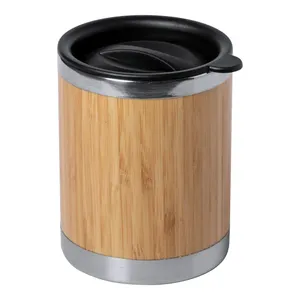 Omern Tazza Termica Sostenibile in Bambù, Bicchiere in Acciaio Inossidabile, Merchandising Eco-Friendly - Product Image 1