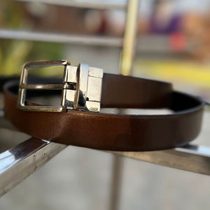 Ceinture réversible classique FENGRO en cuir de vachette noir et marron avec boucle en fer, boucle à ardillon, 3,5 cm, personnalisable pour un usage quotidien, fabriquée en Chine - Product Image 2