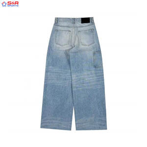 Oem Service Custom High Quality <b>Men's</b> <b>Jeans</b> Pants Straight Washed <b>Jeans</b> Breathable Street Wear Ripped New Design <b>Jeans</b> Pants - Product Image 2