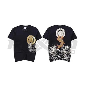 Haute qualité 100% coton hommes T-shirt Style de rue ample Cool imprimé T-shirt décontracté à manches courtes pour hommes 2023 - Product Image 1