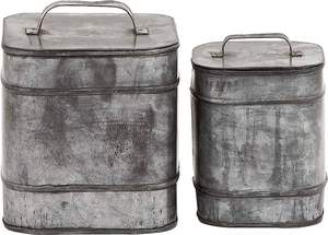 Rustic Tin Galvanized <b>Canister</b> <b>Set</b> With Farmhouse Style Engraving Great For Home Decor Storage And Everyday Use - Product Image 5