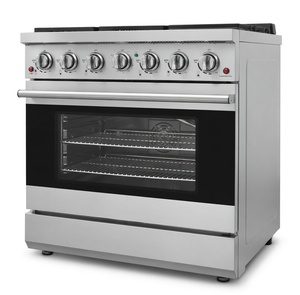 Estufa Profesional de Acero Inoxidable de 36 Pulgadas con Doble Combustible – Placa de Cocción a Gas de 4 Quemadores con 5.5 Pies Cúbicos Horno de Convección Eléctrico - Product Image 3