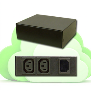 Interrupteur d'alimentation réseau neutre 10A 230V, contrôle Ethernet, 2x sortie IEC C13, 1x entrée IEC C14, noir - Product Image 1