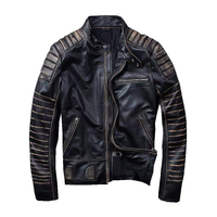 Chaqueta de Cuero para Hombre, Diseño Personalizado, Alta Calidad, a la Moda, Sólida, Resistente al Viento, con Características Antibacterianas, Acolchada