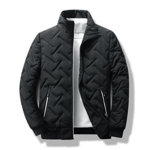 OEM logo personnalisé conception tendance automne et hiver nouveaux hommes coton style court col montant velours léger coton manteau vestes - Product Image 2