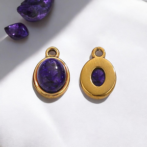 925 Silver Oval Dyed Sapphire Gemstone Christian <b>Charm</b> <b>Pendant</b>-Handmade Gold Plated Unisex <b>Charms</b> Jewelry-Hot Sale - Product Image 1