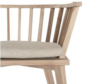 Chaises de salle à manger en cadre en bois de teck massif de couleur naturelle et comprennent des coussins pour une utilisation intérieure et extérieure - Product Image 5