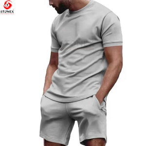 Ensemble 2 pièces d'été décontracté pour hommes Nouvel arrivage Ensemble d'été court avec logo Slim Fit pour hommes - Product Image 3