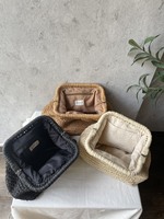 Sac pochette de plage en paille raphia léger et spacieux pour demoiselle d'honneur, collection 2024, vente chaude