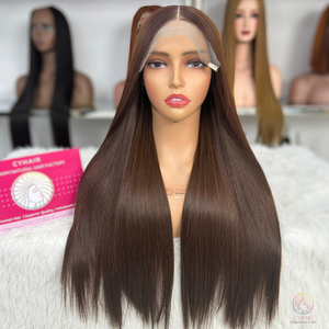 Pelucas de pelo crudo largo barato de fábrica, pelucas de cabello humano Natural de grado superior con cierre de encaje, hueso recto para mujeres negras - Product Image 1