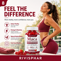 Gummies véganes à base de racine de Maca OEM, marque privée, pour femmes et adultes, vitalité quotidienne, énergie, beauté, soutien au bien-être