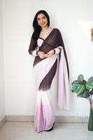 Designer indien de vente à l'exportation Plaine GEORGETTE Designer Sari Dernier sari exclusif pour look ethnique Adultes Mariages Superbe