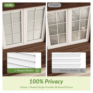 Stores modernes en aluminium à lamelles en L Protection complète de la vie privée et économie d'énergie Stores de chambre à coucher faciles à installer - Product Image 4