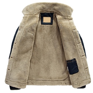 Veste en jean à col montant à manches longues en coton sur mesure fabriquée en usine avec logo frontal Style vintage pour homme Vente chaude - Product Image 3