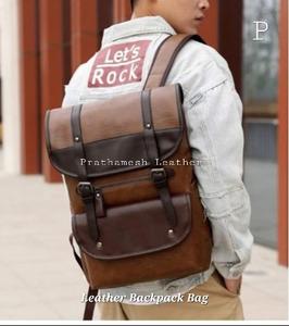 Mochila de cuero genuino Bolsa Seguro Amplio Precio al por mayor Clásico Hecho a mano Negocios Fábrica Directo Descuentos a granel tendencia - Product Image 3