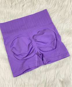 Mallas deportivas de gimnasio de alta elasticidad para mujer, pantalones cortos deportivos de cintura alta, mallas transpirables de secado rápido, mallas con patrón sólido para mujer - Product Image 5