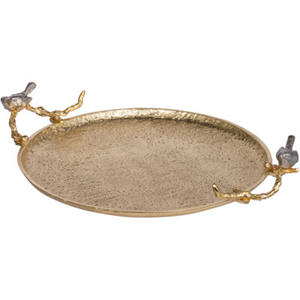 Plateau de service en aluminium en métal au design unique et antique avec poignée de designer Décoration standard de luxe Plateau de service en gros - Product Image 1