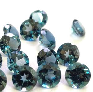 Topacio azul Londres natural Corte redondo 10mm Facetado-Topacio azul Londres suelto Redondo - Product Image 1