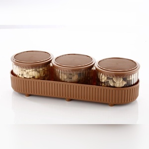 Conteneur à fruits secs en plastique Aalok exclusif, 500g, 3 compartiments, couvercle amovible, solution de rangement multifonctionnelle pour usage domestique - Product Image 4