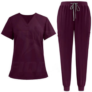 Venta al por mayor de uniformes médicos y enfermeras para uso hospitalario conjuntos de mujer Jogger médico Spandex enfermería Scrub manga corta Spa uniforme conjunto - Product Image 3