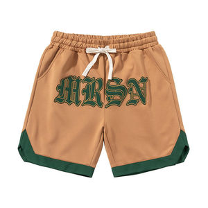 Pantalones cortos de lavado ácido vintage personalizados para hombre, algodón que se desvanece con tinte solar y bordado con apliques de borde cortado desgastado para el verano - Product Image 4