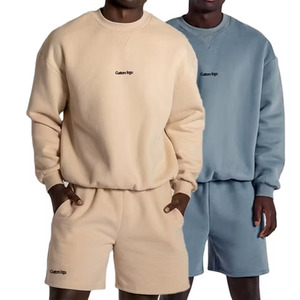 Custom High Quality Sweatsuit Wind Breaker Outfits Casual Two Piece Cotton Reflective Tracksuit <b>Shorts</b> Set <b>Men</b> - Product Image 5