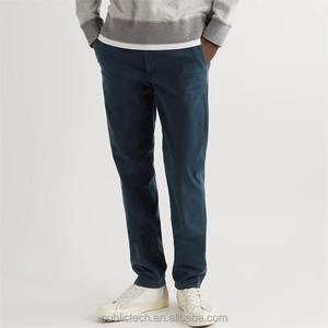 Pantalones Chinos de Sarga de Algodón Elástico Ajustados Color Caqui Personalizados al por Mayor para Hombre - Product Image 6