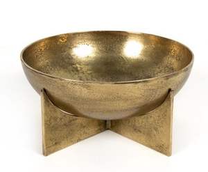 Bol à chocolat en métal décoratif doré avec finition antique pour centre de table festif et présentation élégante de friandises sucrées - Product Image 3