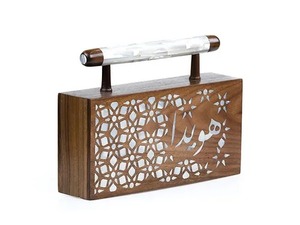 Radiant <b>Islamic</b> Luxury Handmade Portable Women Wedding Clutch Personalized Jacquard MOP Inlay Intricate Indian Embroidery <b>Gift</b> - Product Image 5