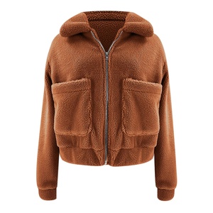 Veste polaire Sherpa d'hiver pour femmes la plus vendue support confortable à glissière facile à porter chaud toile de polyester personnalisée pour dames - Product Image 5