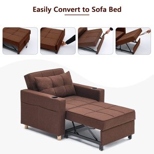CY Venta caliente precio barato Simple moderno sala de estar precios bajos sofá extensible cama marrón sofá cama muebles de sala de estar - Product Image 4