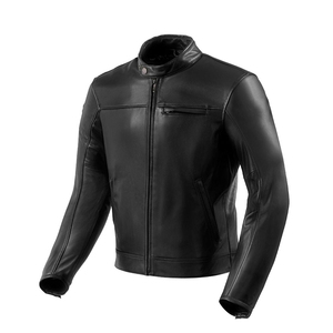 Chaqueta de cuero de moto de invierno a prueba de viento para hombre con armadura acolchada diseño transpirable y cierre de cremallera - Product Image 1