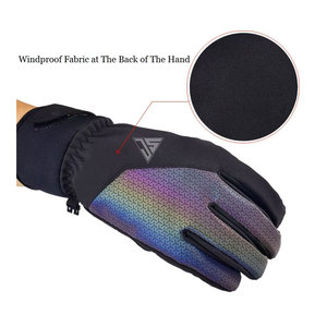 Guante de ciclo de dedos completos de invierno para exteriores, tela impermeable laminada de poliuretano, tela luminosa, forro polar interior - Product Image 3