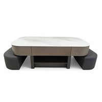 Table basse en bois de qualité supérieure luxueuse avec 2 tabourets, meubles de salon, design moderne, durable à bas prix