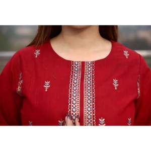 Trends by Cp <b>Present</b> Women's 3PC Embroidered Khaddar Cutwork Shirt & Kashmiri Jacquard Shawl Set - Product Image 5