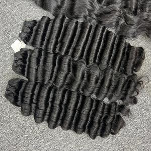 Meilleure vente 100% extensions de cheveux cambodgiens faisceaux de trame de vague profonde en vrac dans différentes couleurs textures cheveux humains bruts en gros - Product Image 5