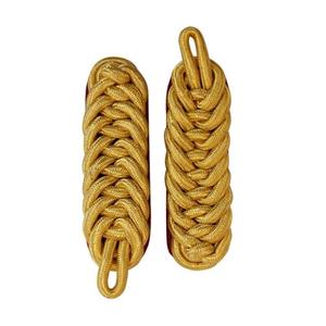 Épaulettes personnalisées de cérémonie en lingot d'or, épaulettes tissées à la main en cordon métallique pour uniformes formels - Product Image 3
