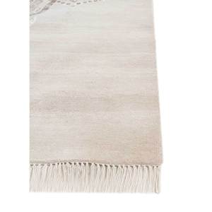 Tapis Khidki LRB-13017 en laine et soie de bambou noué à la main, couleur ivoire, motif puzzle rectangulaire original pour la maison - Tapis de salon, couloir - Product Image 4