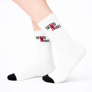 Unisex White Sports <b>Socks</b> Customizable Embroidery Anti-Bacterial Compression Anti-Bacterial Digital Sublimation Techniques 'SEND - Product Image 2