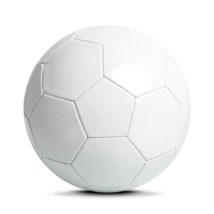 Ballon de football personnalisé tout blanc, cousu à la machine, durable, écologique, léger, en cuir PU, taille 5, entraînement/mautien, design vierge - Product Image 1