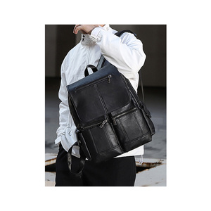 Hot Sale Leather Man Double-shoulder Sports Notebook <b>Bag</b> <b>Computer</b> Laptop Backpack - Product Image 2